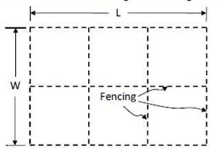 Rectangular Division Plot A rectangular field of area $20000 \text{ m}^2$ is to be divided into 6 ...