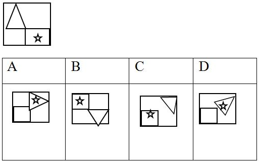 Quadrant rectangle question figure and option figures A, B, C, D